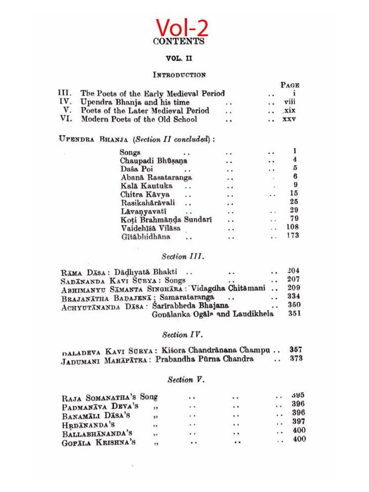 Typical Selections from Oriya Literature (Set of 2 Volumes)