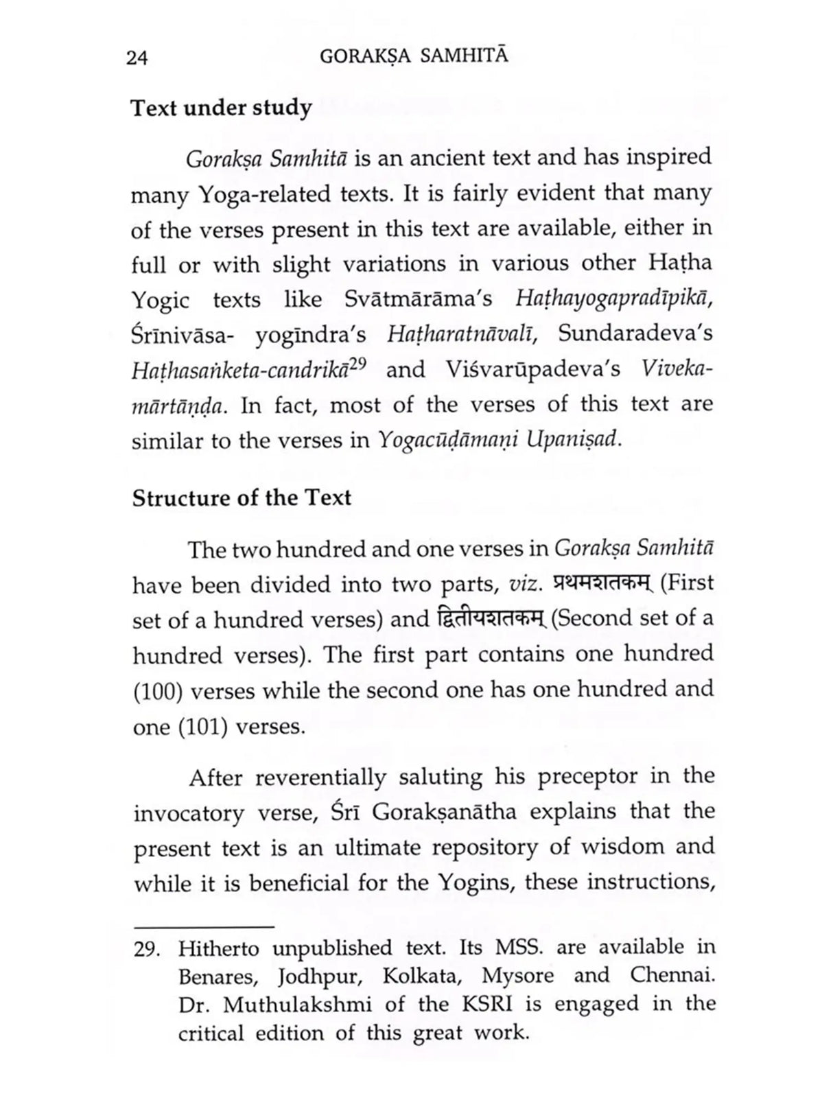 Goraksa Samhita: With Critical Introduction, English Translation and Notes