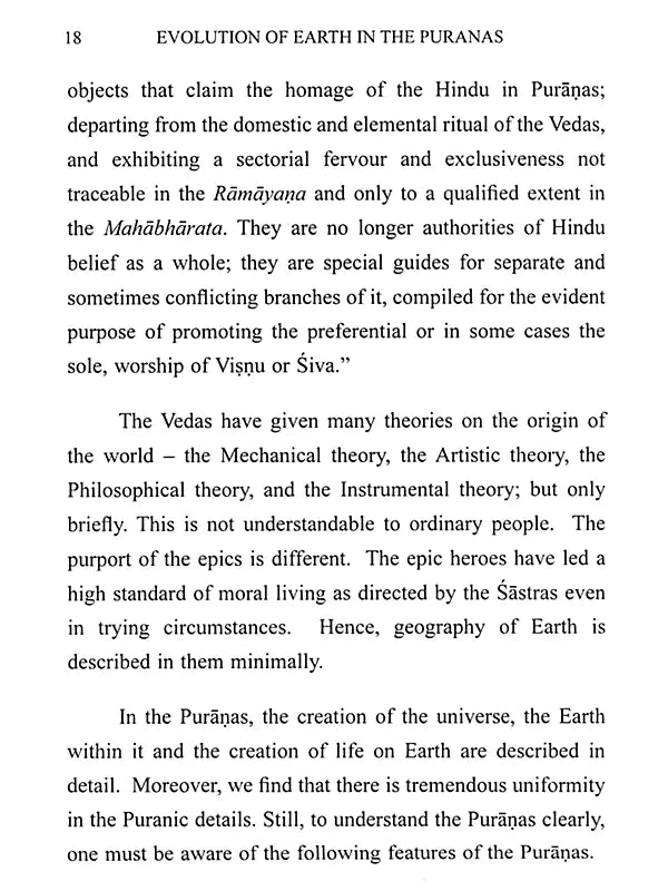 Evolution of Earth: In the Puranas