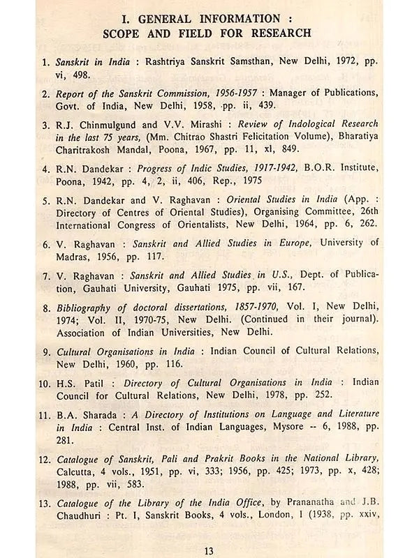 Research in Sanskrit – A Classified Guide to Reference Sources, Directories and Bibliographies