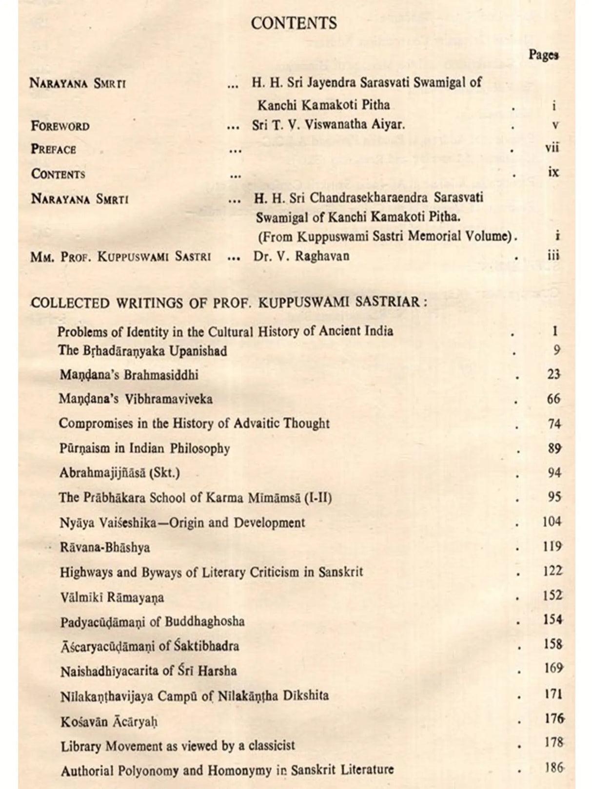 Mm. Professor Kuppuswami Sastri Birth-Centenary Commemoration Volume - Collection of Sastri's Writings and a Kavya on Him (Vol-1) (An Old and Rare Book)