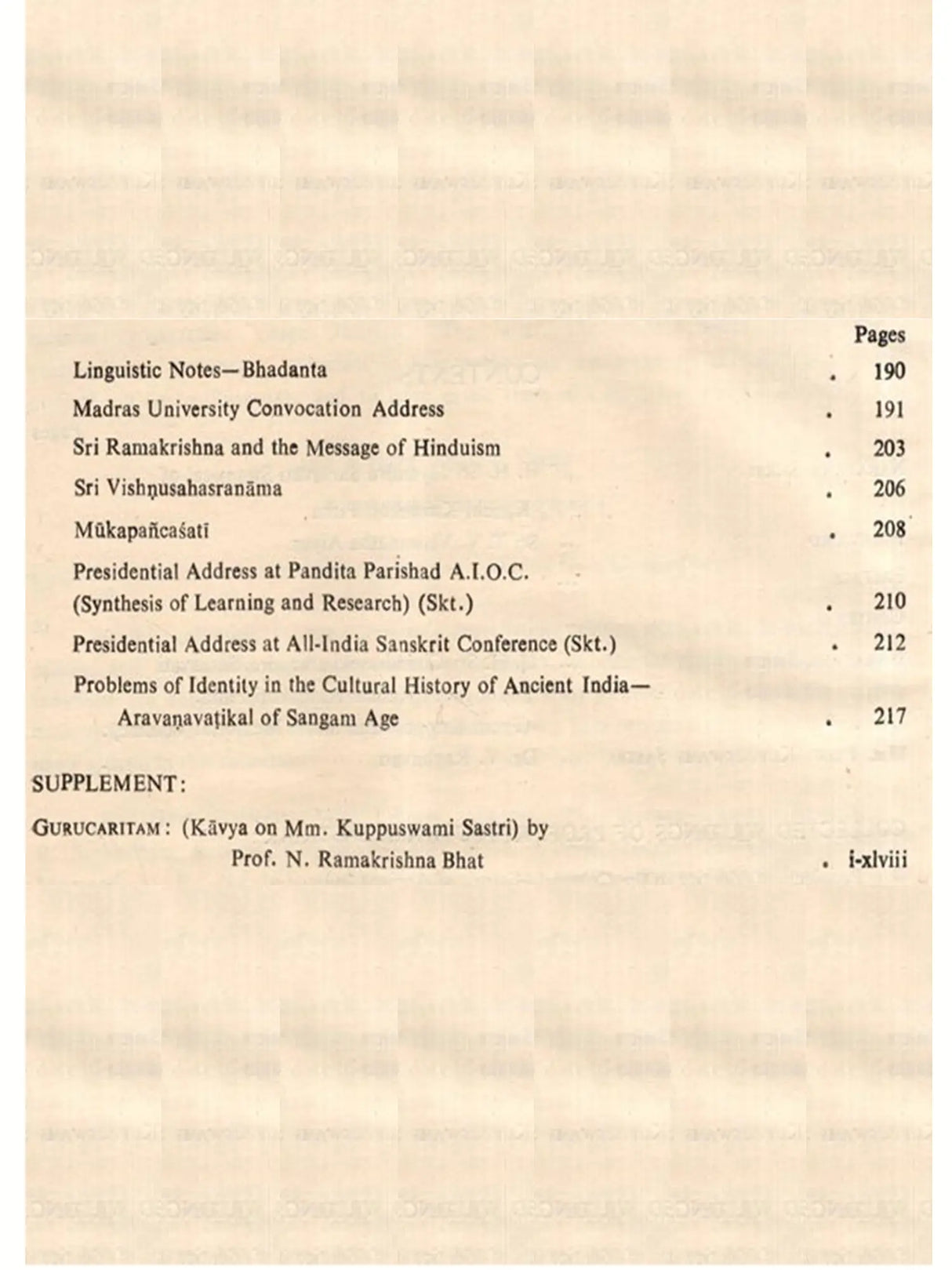 Mm. Professor Kuppuswami Sastri Birth-Centenary Commemoration Volume - Collection of Sastri's Writings and a Kavya on Him (Vol-1) (An Old and Rare Book)