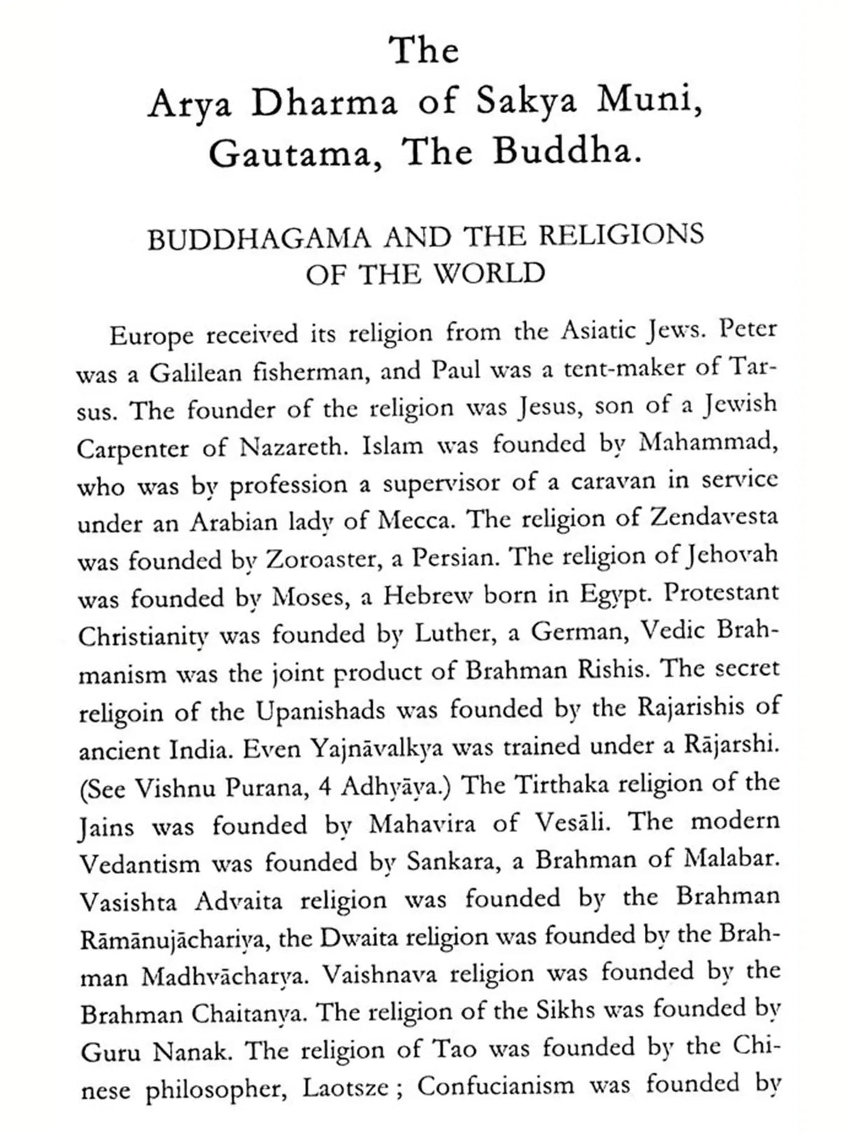 The Arya Dharma of Sakya Muni, Gautama Buddha or the Ethics of Self Discipline