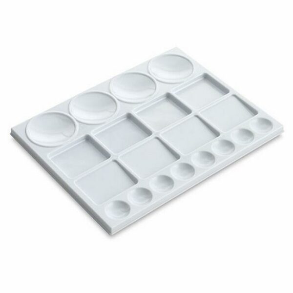 Rectangle 20-Well Plastic Artist Palette 32.5x25cm - Retail Maharaj