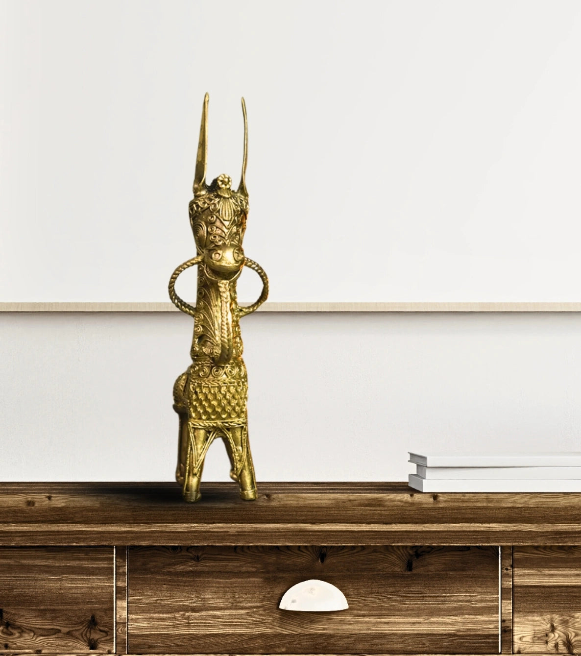 Dokra Horse (6") | Handcrafted Brass Figurine – Traditional Dhokra Art Product Description: - Retail Maharaj