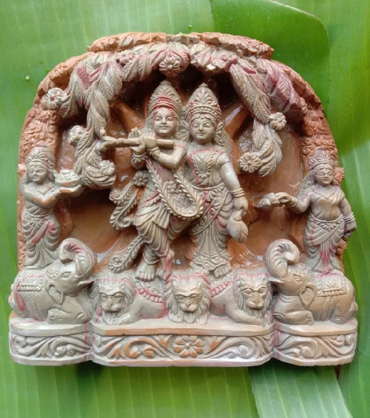 Soapstone Carving – Radha Krishna Under Kadamba Tree – Handcrafted Divine Art - Retail Maharaj