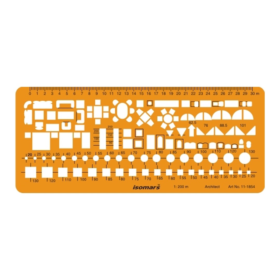Isomars 1 200 Scale Furniture Architectural Drafting Template Stencil - Retail Maharaj
