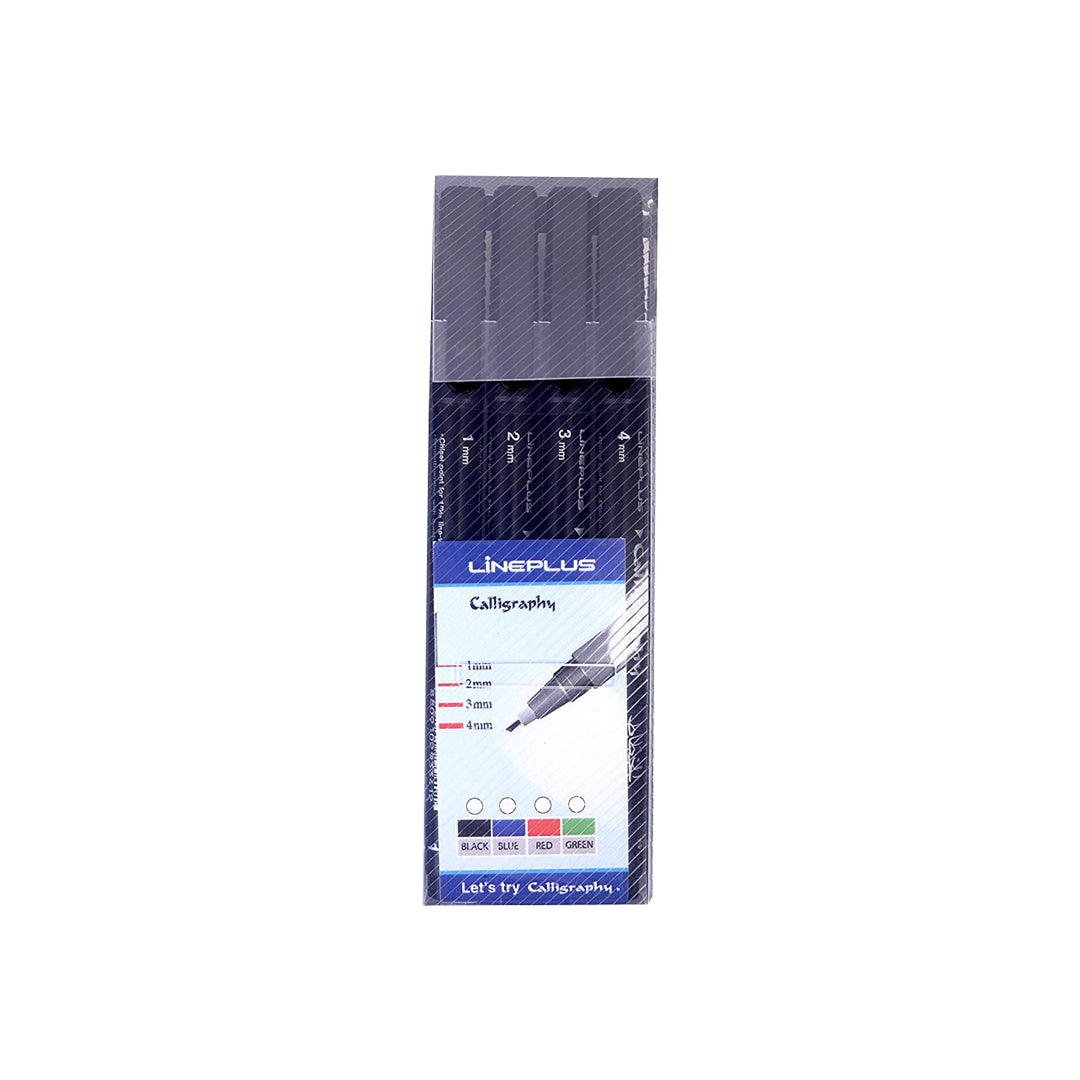 Lineplus Professional Black Calligraphy Pen Set with Chisel Tips - Retail Maharaj