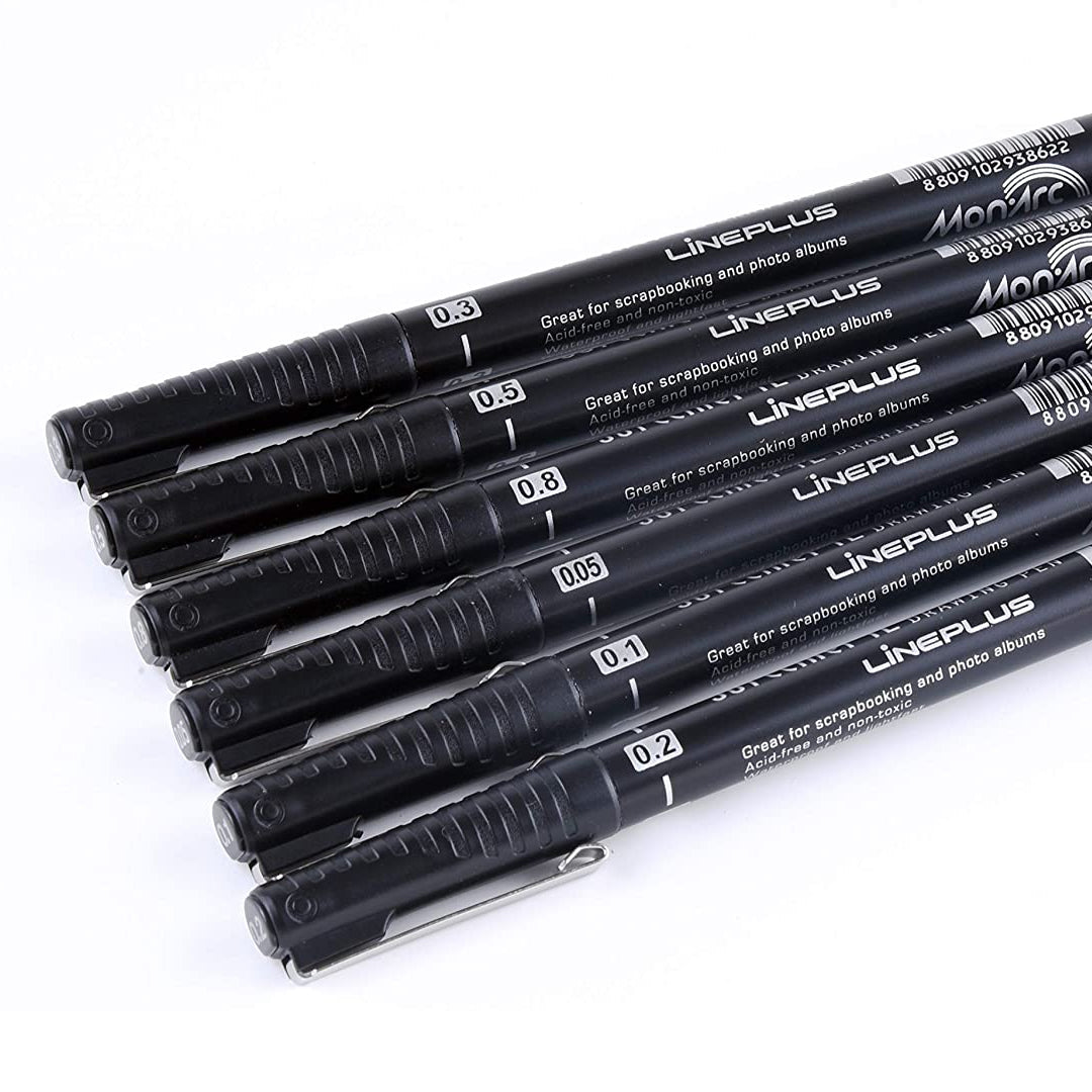 Lineplus Softline Professional Fineliner Drawing Pen Set Black Ink - Retail Maharaj