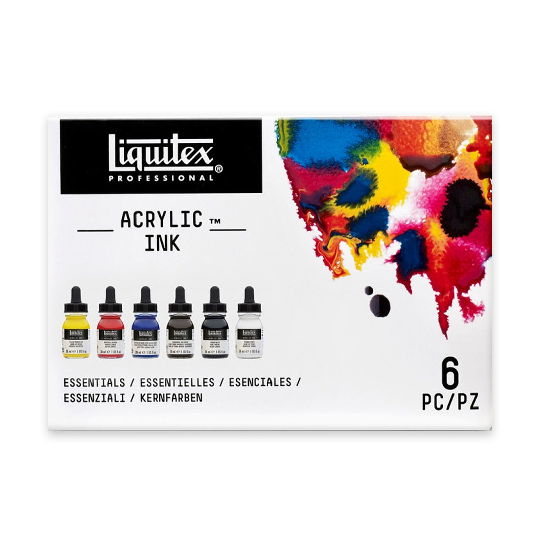 Liquitex Professional Acrylic Ink Set of 3 & 6 (Essential & Iridescent Colours) - Retail Maharaj