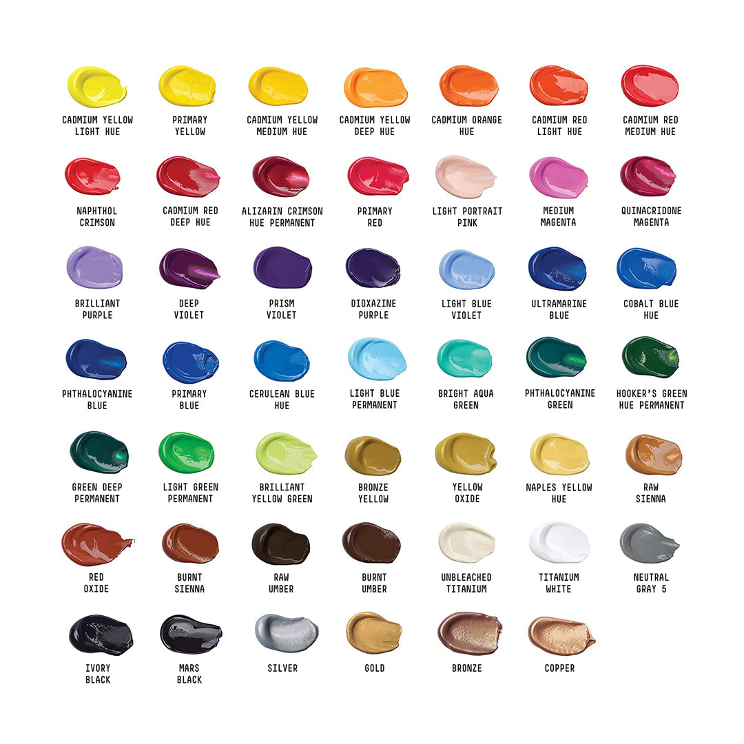 Liquitex Basics Acrylic Paint Tube Set Professional Artist Colour Set for Canvas and Mixed Media Art - Retail Maharaj