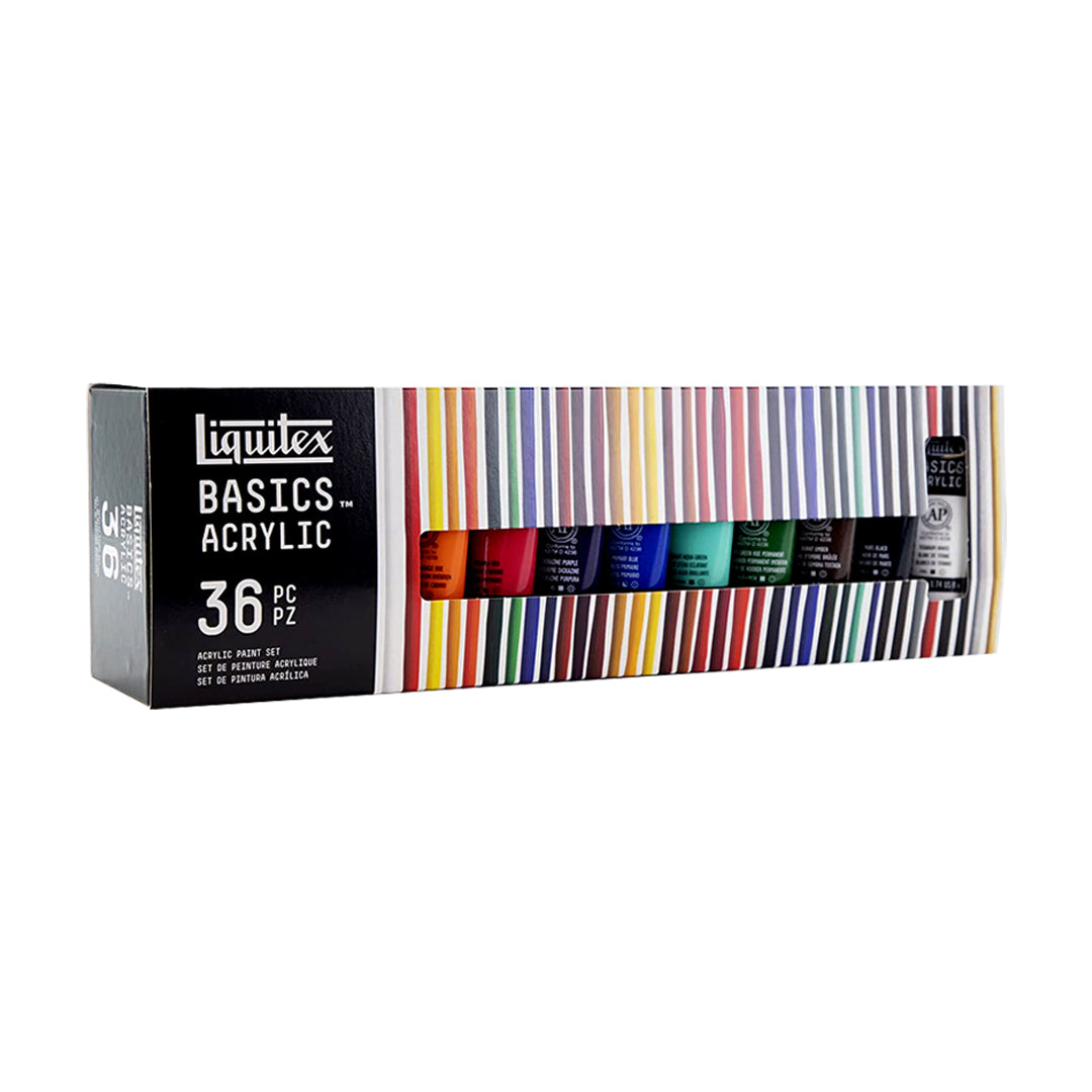 Liquitex Basics Acrylic Paint Tube Set Professional Artist Colour Set for Canvas and Mixed Media Art - Retail Maharaj