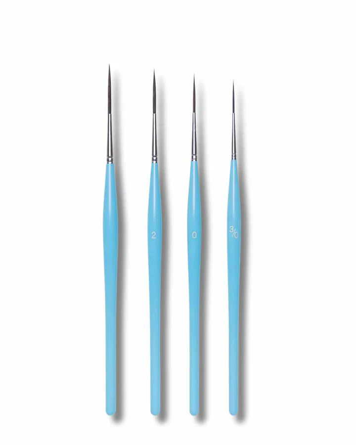 Stationerie Long Rigger Liner Brush Set of 4 Velour Mix Media - Retail Maharaj