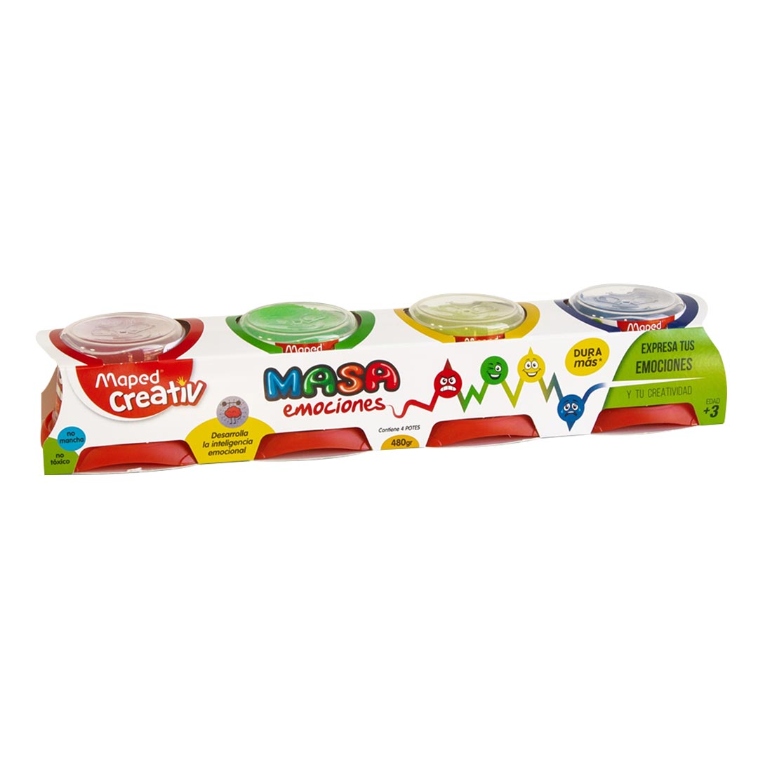 Maped Creative Modelling Dough Pot Set Classic and Fluorescent Colours - Retail Maharaj