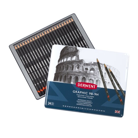 Derwent Graphic Professional Graphite Drawing Pencil Set 9H to 9B - Retail Maharaj