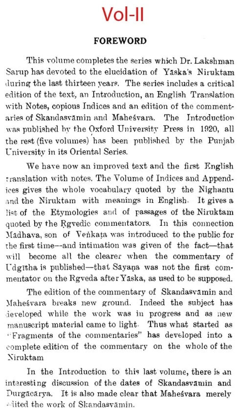 Commentary of Skandsvamin & Mahesvara on The Nirukta (Set of 2 Volumes) - Retail Maharaj