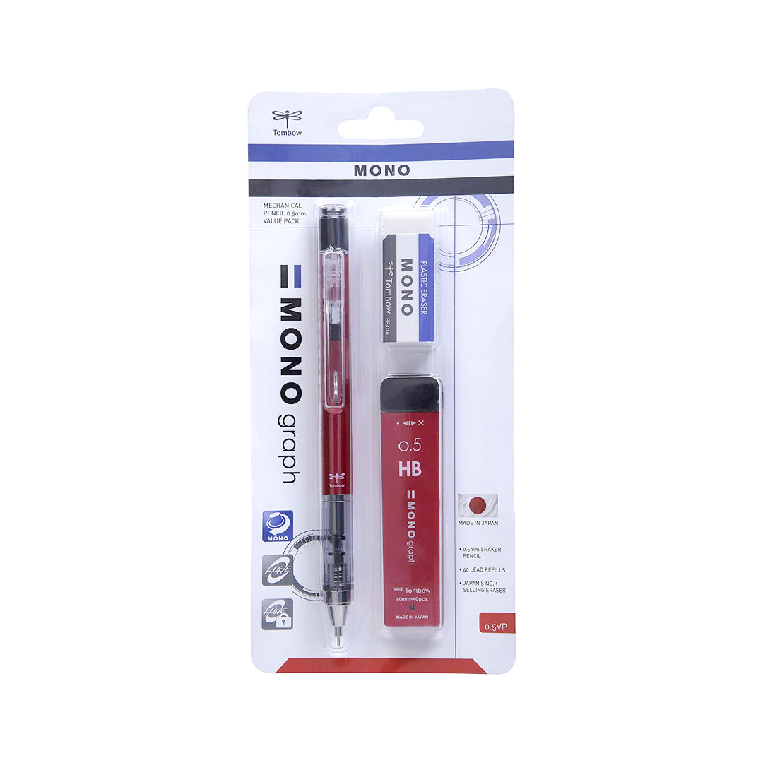 Tombow Mono Graph Mechanical Pencil 0.5mm with Mono Eraser - Retail Maharaj