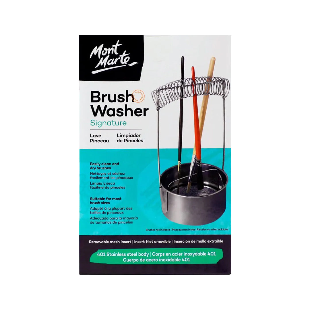 Mont Marte Signature Stainless Steel Brush Washer for Artist Paint Brushes - Retail Maharaj