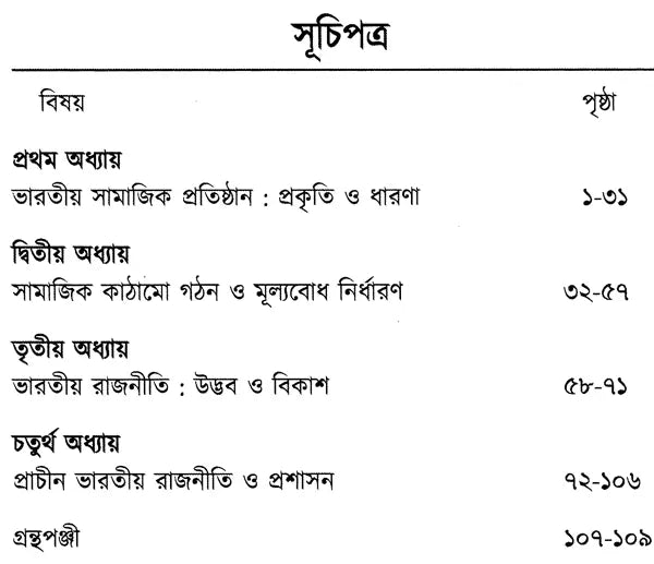 Bharatio Samajik Pratisthan O Ranjniti (Bengali)