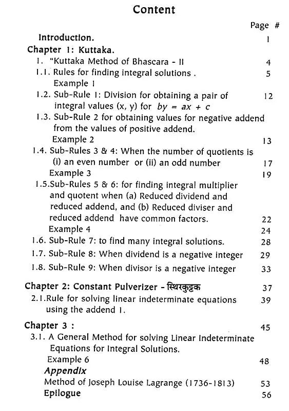 Indian Method Of Solving Linear Indeterminate Equations For Integral Solutions - Retail Maharaj