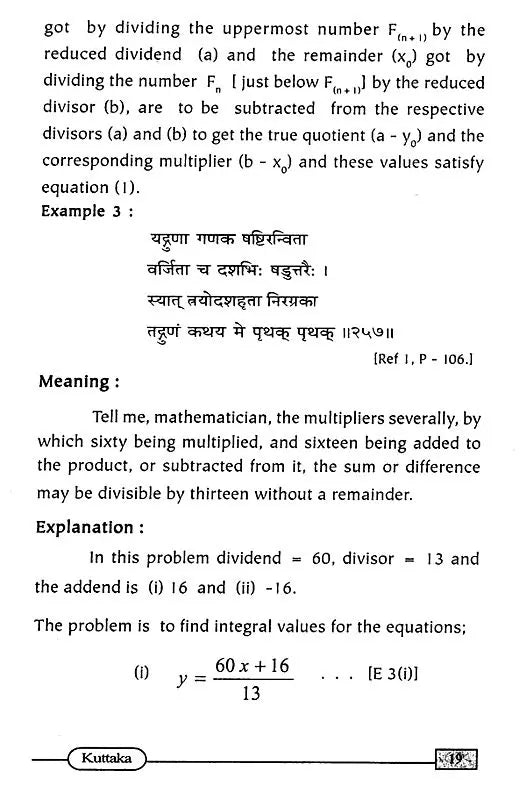 Indian Method Of Solving Linear Indeterminate Equations For Integral Solutions - Retail Maharaj