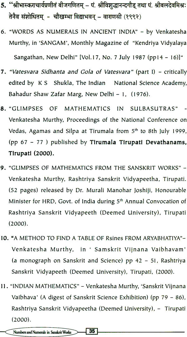 Numbers and Numerals in Sanskrit Works - Retail Maharaj