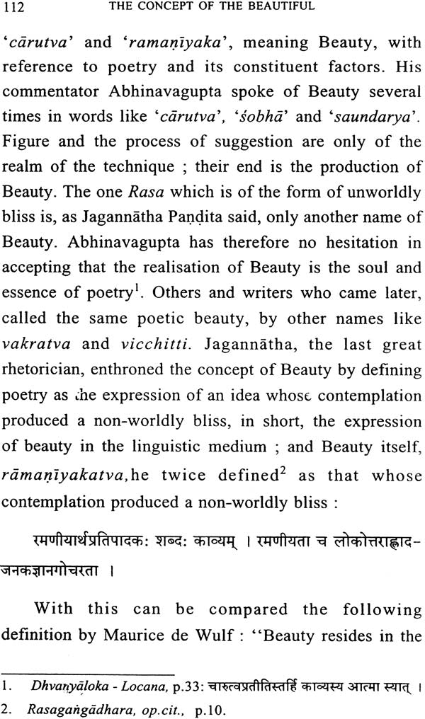 The Concept of The Beautiful in Sanskrit Literature
