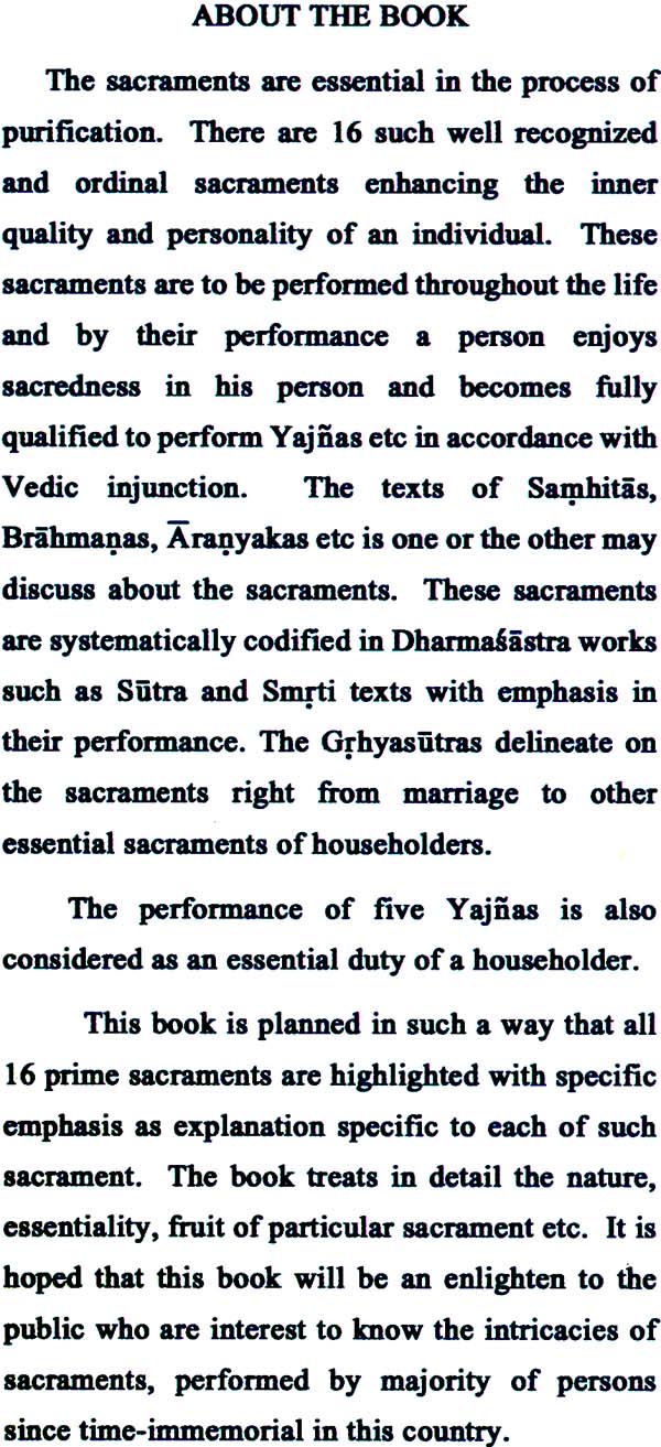 The Sixteen Samskaras in the Dharmasastras - Retail Maharaj