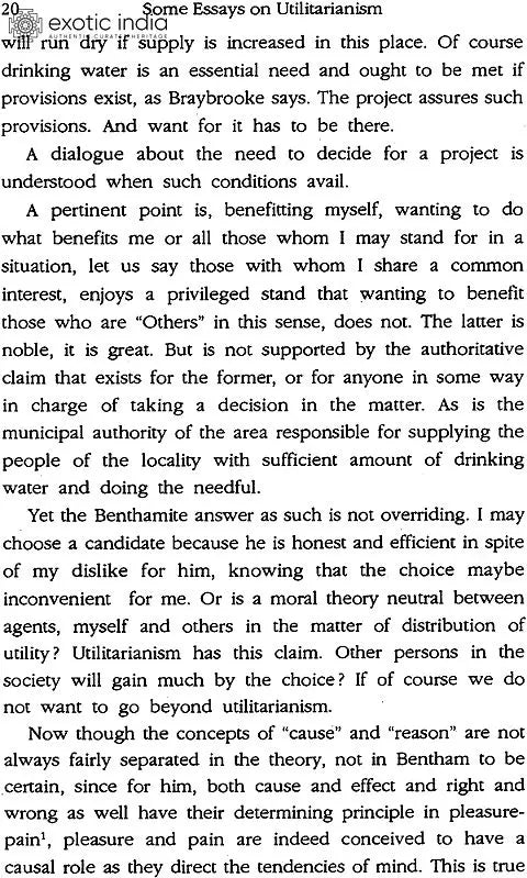 Some Essays on Utilitarianism