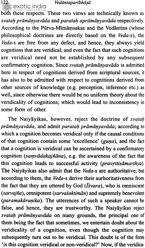 Vedantaparibhasa of Dharmaraja Adhvarindra (Part I)