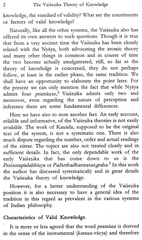 The Vaisesika Theory of Knowledge