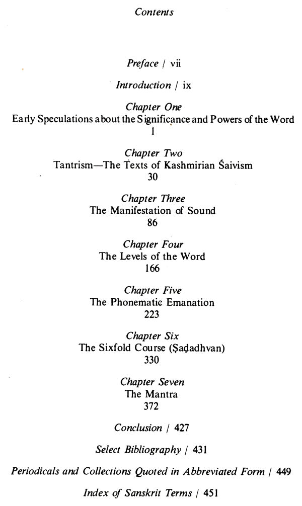 Vac: The Concept of the Word in Selected Hindu Tantras: No. 155 (Sri Garib Dass Oriental S.) - Retail Maharaj