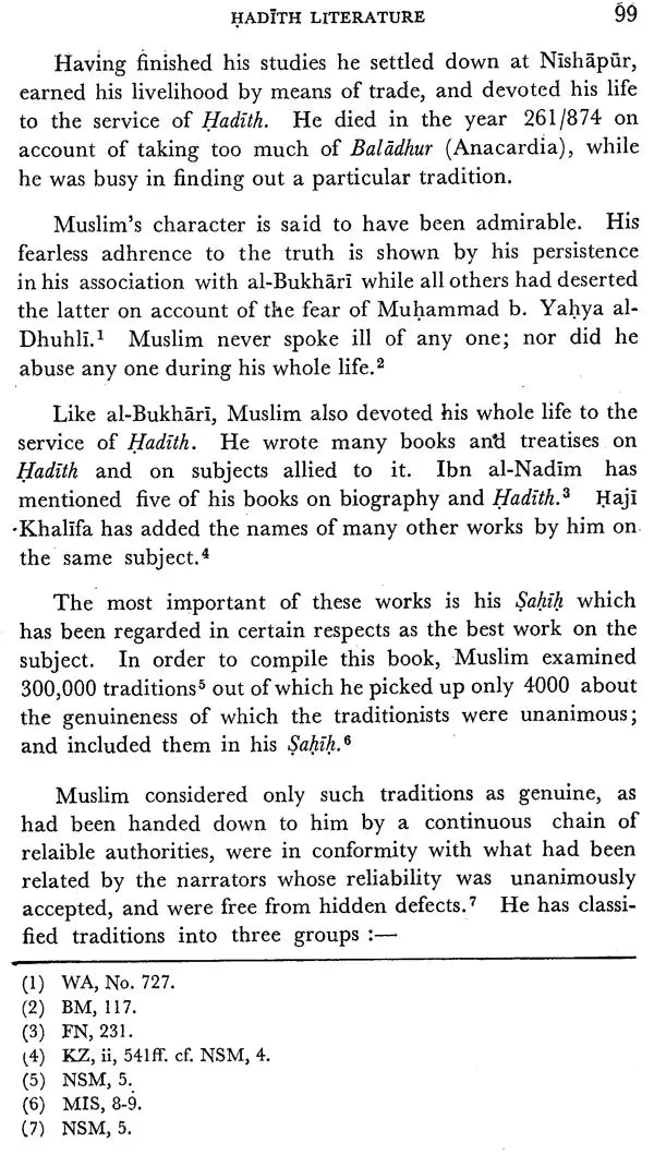 Hadith Literature (Its Origin, Development, Special Features and Criticism)