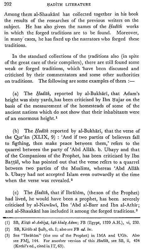 Hadith Literature (Its Origin, Development, Special Features and Criticism)