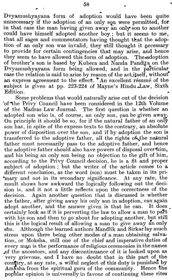 Theory of Adoption (An Old and Rare Book - Pin Holed)