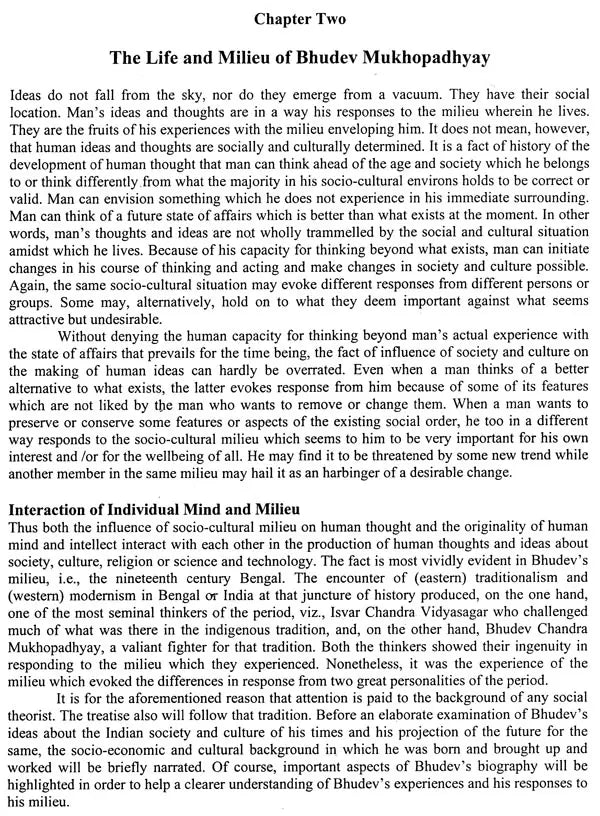 The First Indian Social Theorist: Ideas of Bhudev Chandra Mukhopadhyay