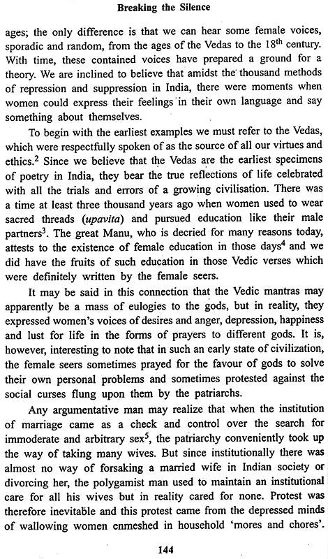 Breaking the Silence: Reading Virginia Woolf, Simone de Beauvoir and Ashapurna Devi