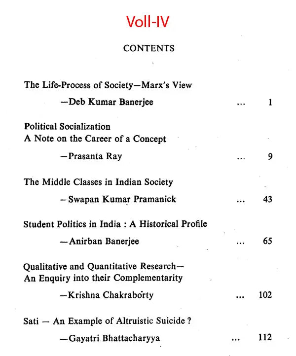 Journal of The Department of Sociology - Set of 4 Volumes (An Old and Rare Book)