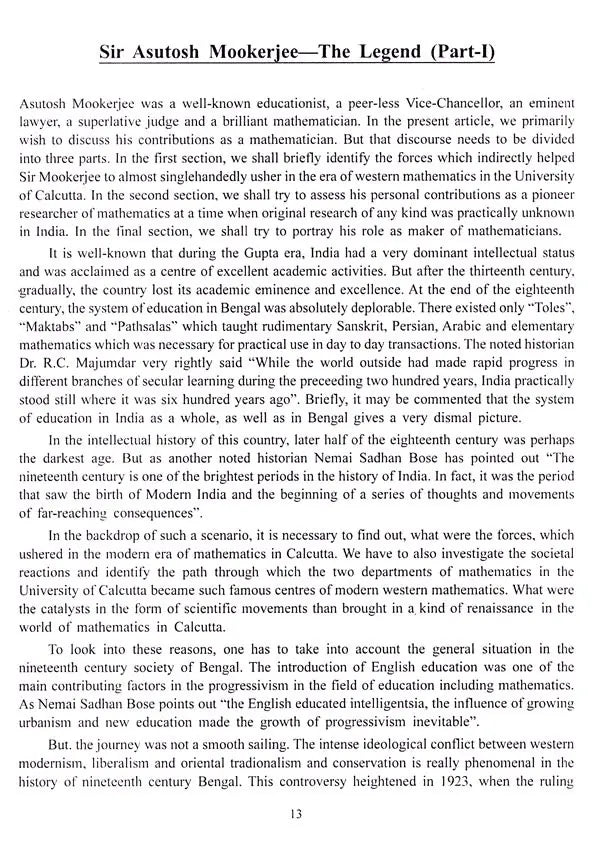 Pioneer Mathematicians of Calcutta University