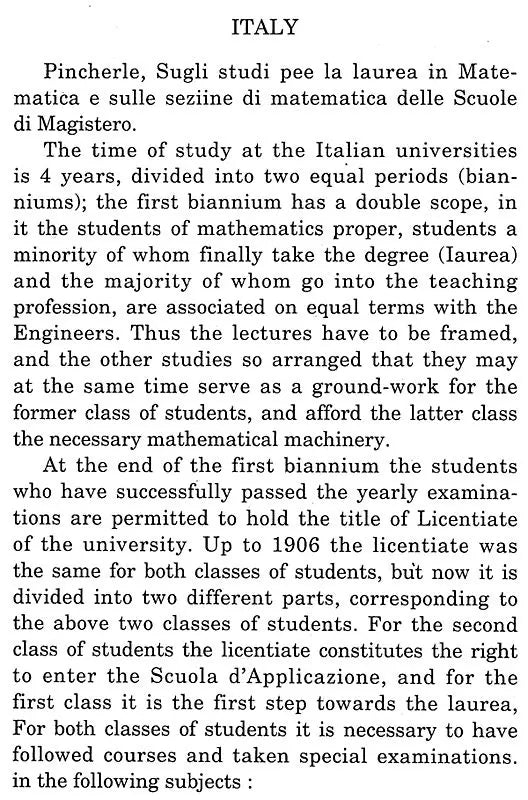 Report on the Study of Mathematics on the Continent of Europe (An Old Book)