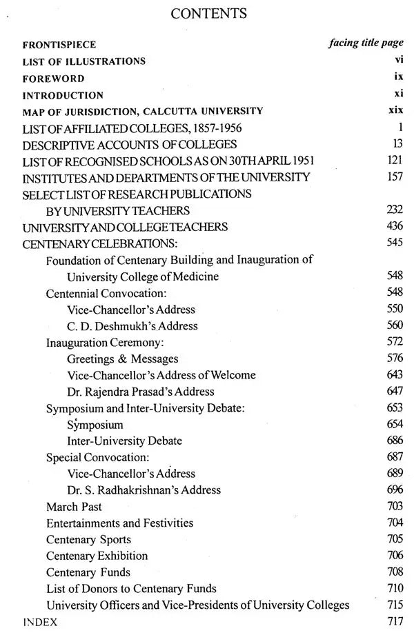 Hundred Years of the University of Calcutta (Supplement 1857-1956)