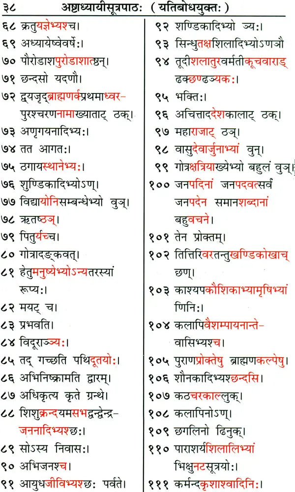 Ashtadhyayi Sutra Patha (Yatibodh Yukta) - Retail Maharaj