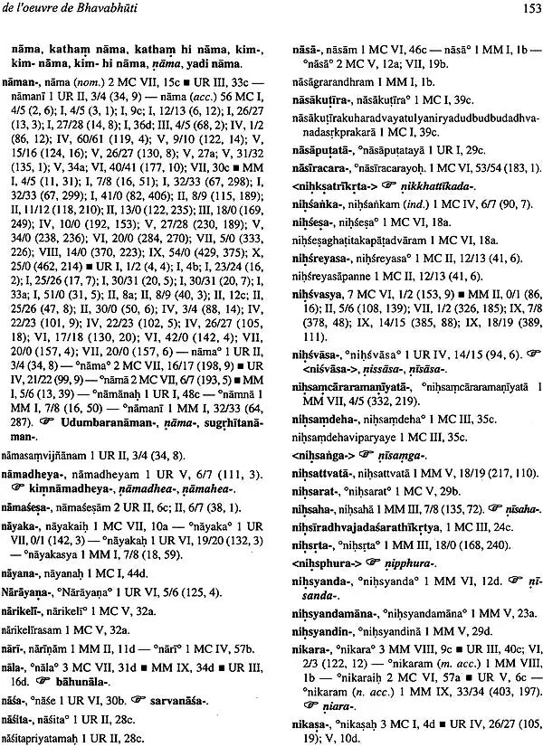 Index Des Mots De L'Œuvre de Bhavabhuti - Retail Maharaj