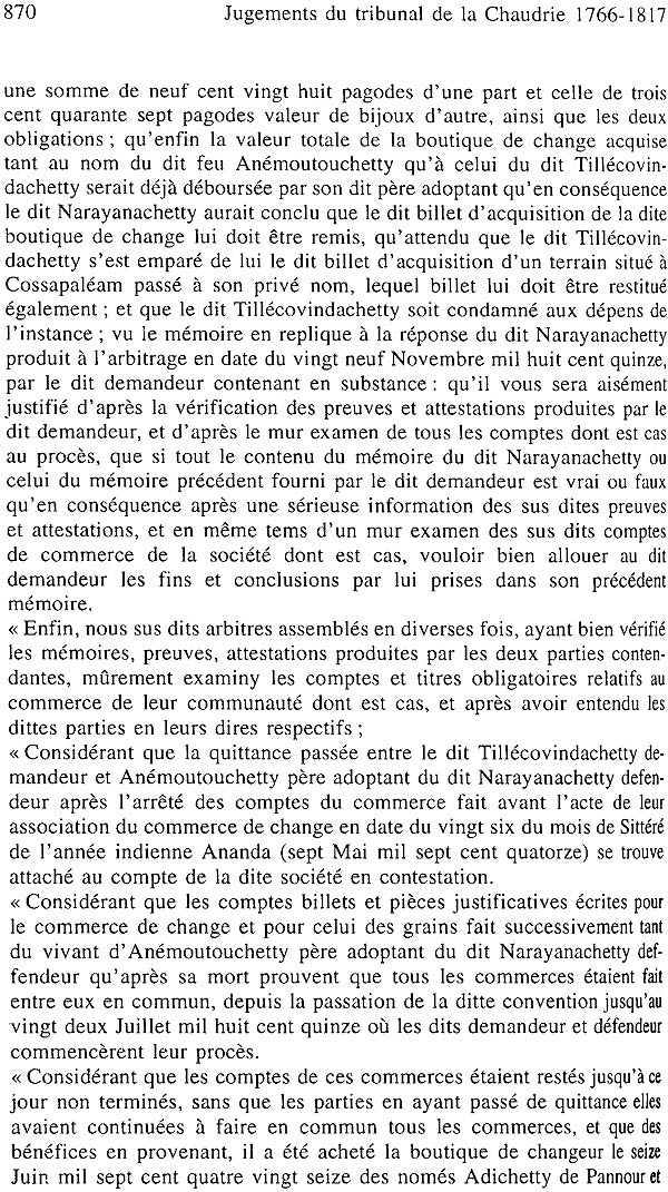 Jugements du Tribunal de la Chaudrie de Pondichéry 1766–1817 (Set of 2 Volumes) - Retail Maharaj