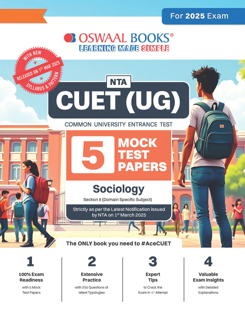 NTA CUET (UG) 5 Mock Test Papers | Section II Sociology (For 2025 Exam) | With New Syllabus & Pattern Released on 1st March 2025 - Retail Maharaj