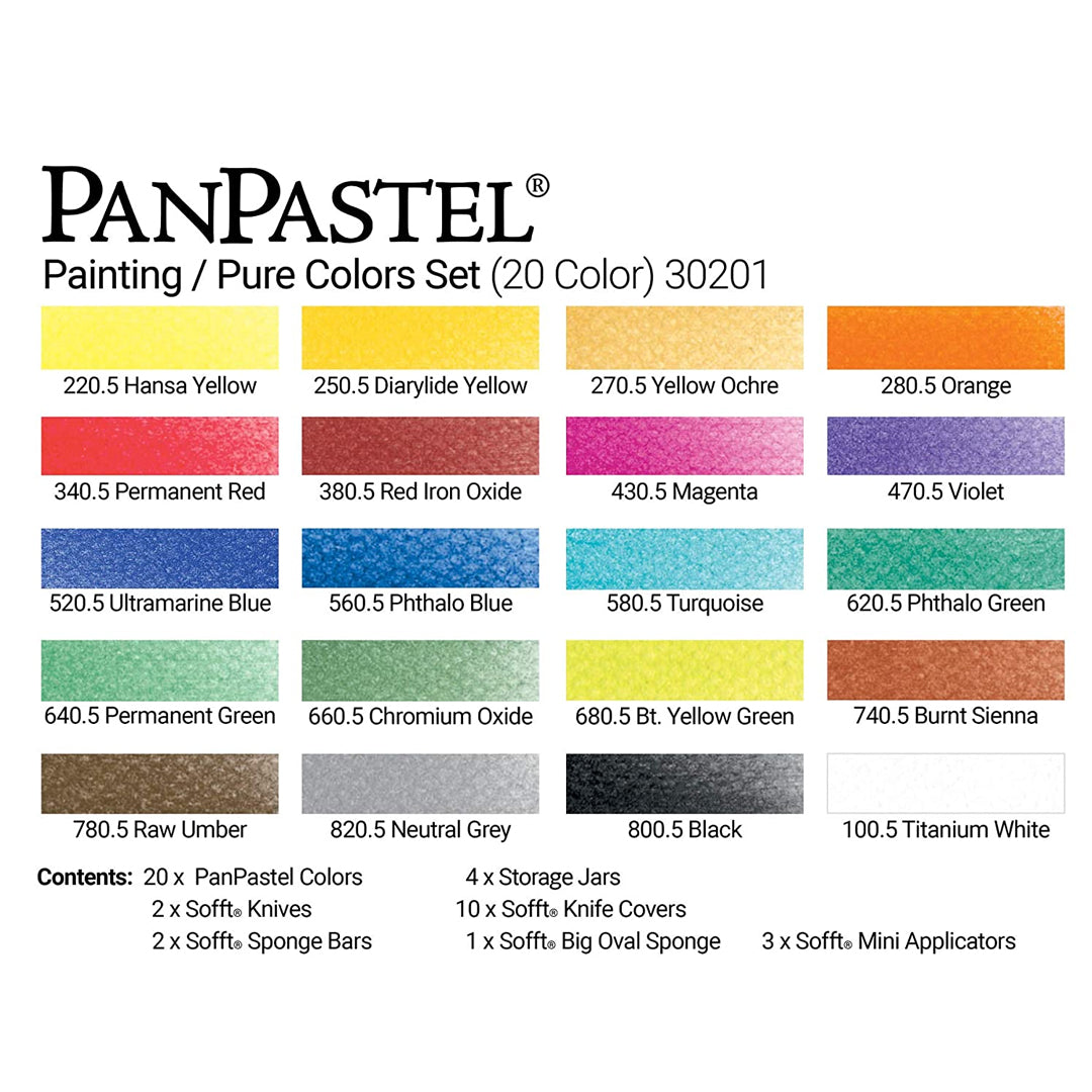 PanPastel Colours Set of 20 (Professional Artist Soft Pastels) - Retail Maharaj