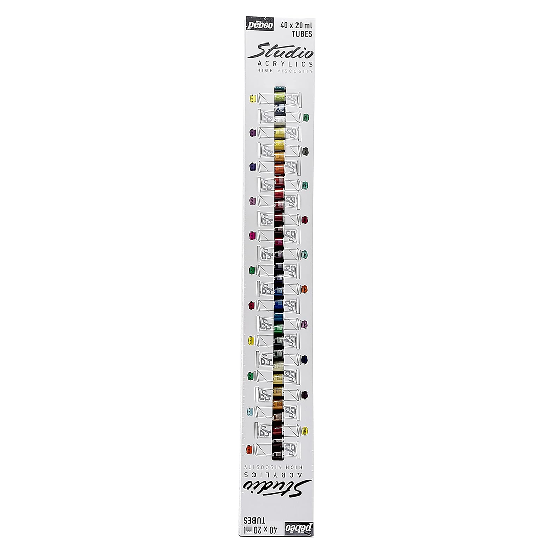 Pebeo Studio Acrylics High Viscosity Sets Thick Satin Finish Artist Acrylic Paint Tubes for Canvas Wood and Mixed Media - Retail Maharaj