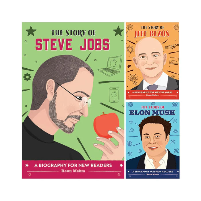 Biographies of Elon Musk, Jeff Bezos and Steve Jobs ( Set of 3 Books) - Retail Maharaj