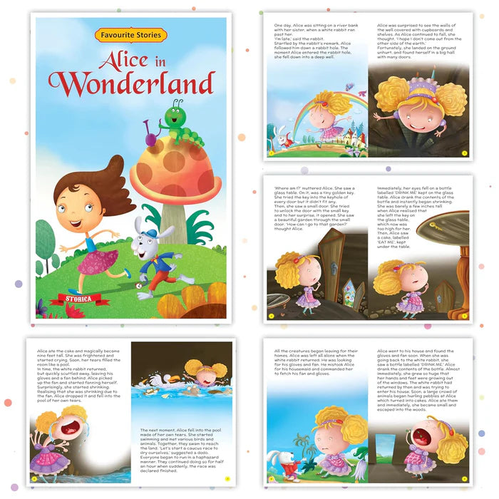 Set of 10 Favourite Stories Books for Kids- Robinhood, Snow White, Alice in Wonderland & Others - Retail Maharaj
