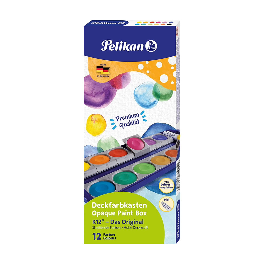 Pelikan Opaque Watercolor Paint Set of 12 & 24 Colors Plus Chinese White Tube - Retail Maharaj